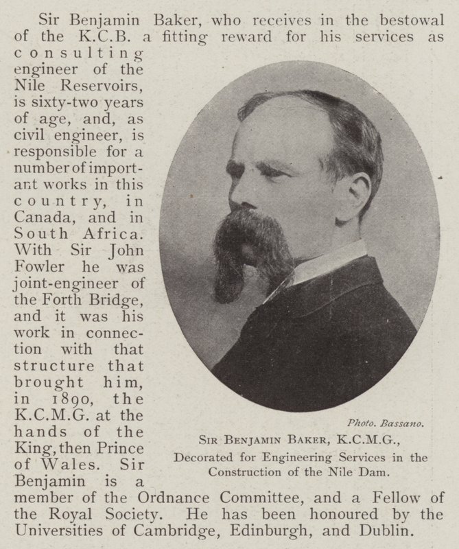 Sir Benjamin Baker, KCMG, condecorado por servicios de ingeniería en la construcción de la presa del Nilo de English Photographer