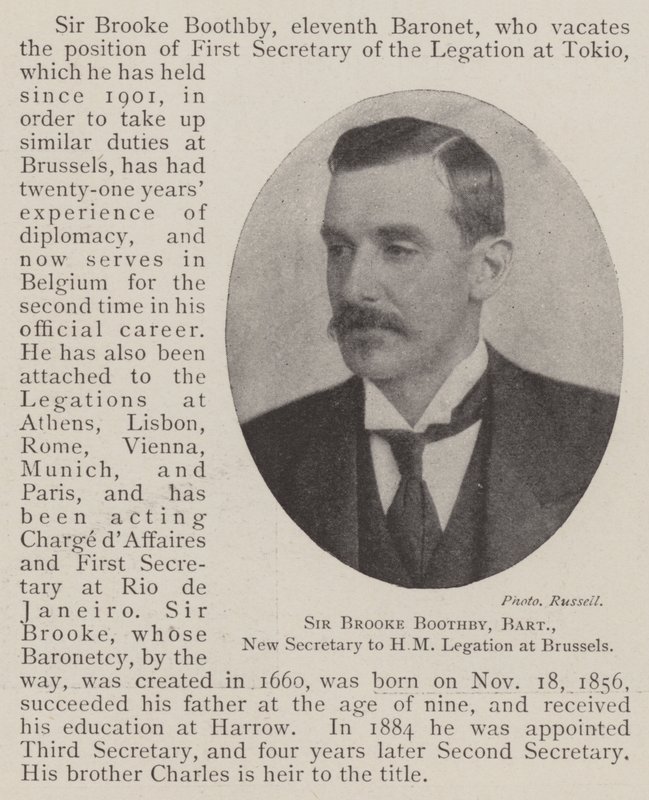 Sir Brooke Boothby, baronet, nuevo secretario de la legación de SM en Bruselas de English Photographer