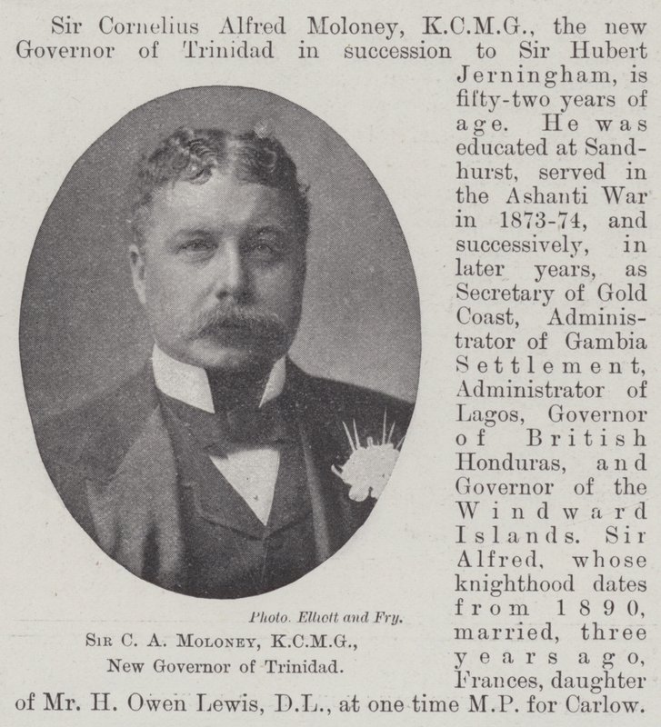 Sir C A Moloney, KCMG, Nuevo Gobernador de Trinidad de English Photographer