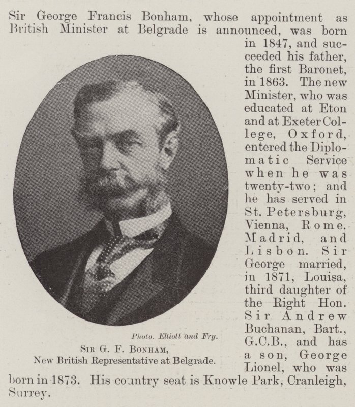 Sir G F Bonham, Nuevo Representante Británico en Belgrado de English Photographer