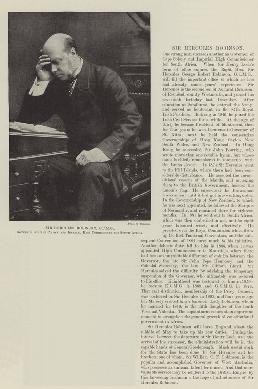 Sir Hercules Robinson, GCMG, Gobernador de la Colonia del Cabo y Alto Comisionado Imperial para Sudáfrica de English Photographer
