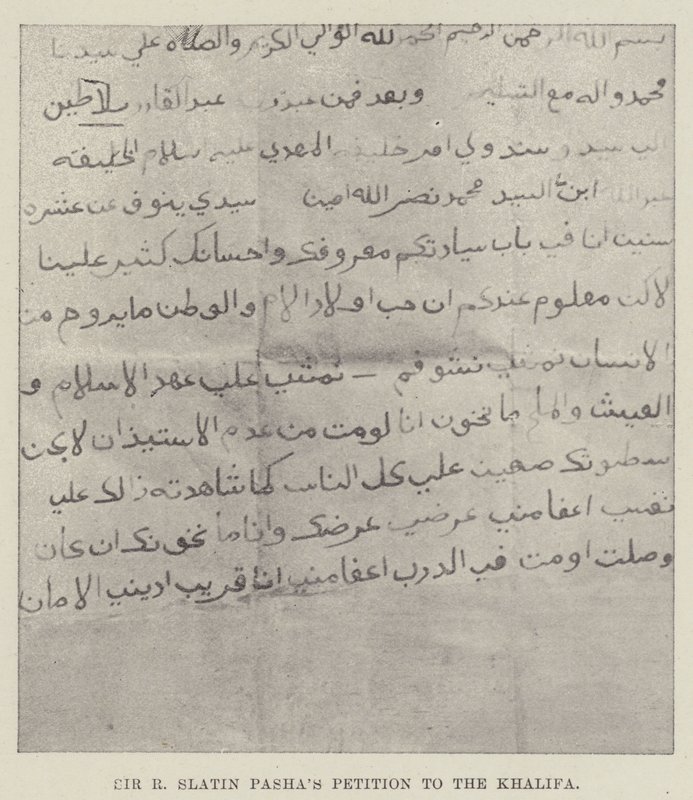 Petición de Sir R Slatin Pasha al Khalifa de English Photographer