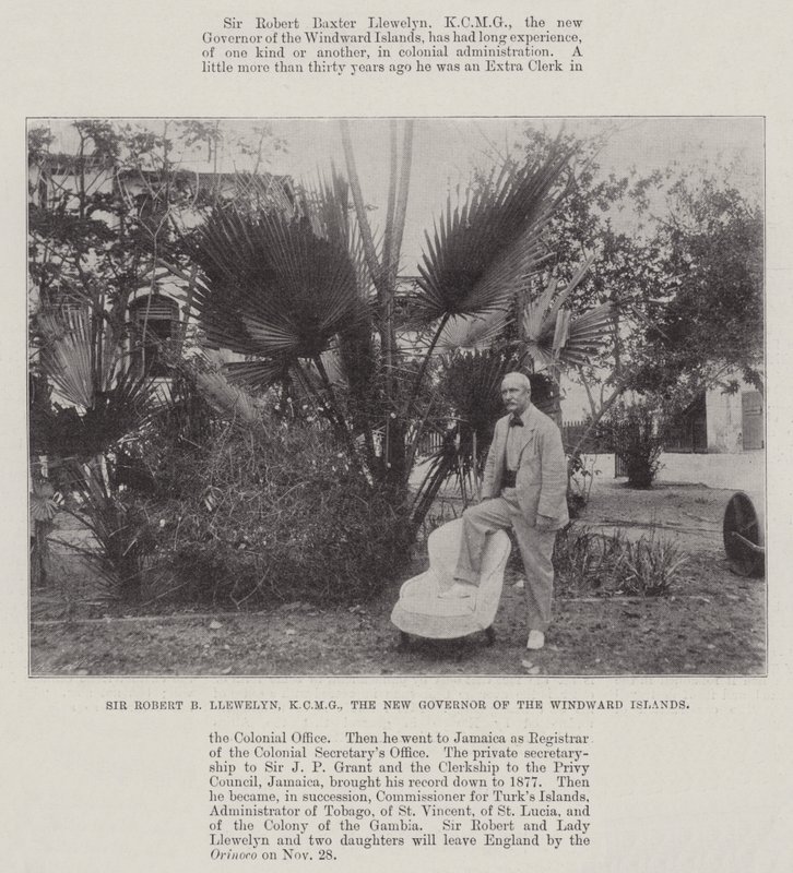 Sir Robert B Llewelyn, KCMG, el Nuevo Gobernador de las Islas de Barlovento de English Photographer