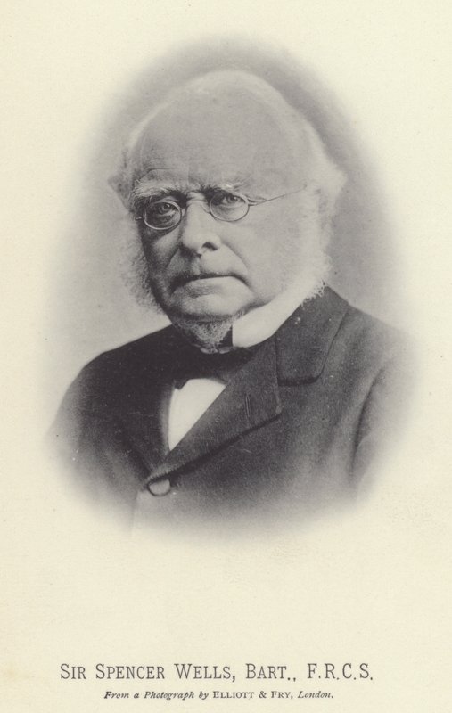 Sir Spencer Wells, Baronet, FRCS (foto b/n) de English Photographer