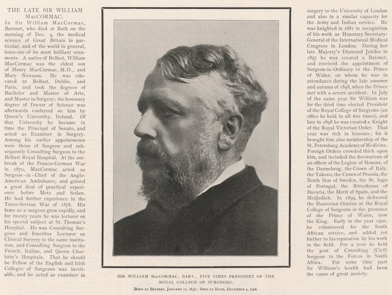 Sir William MacCormac, baronet, cinco veces presidente del Real Colegio de Cirujanos de English Photographer