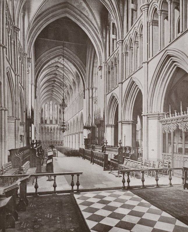 Catedral de Southwark, el Coro y la Nave, mirando al Oeste de English Photographer