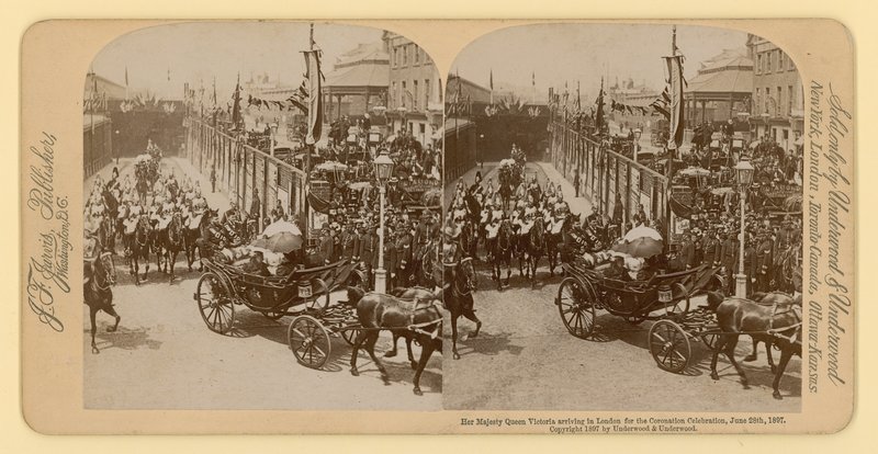 Impresión estereográfica del Jubileo de Diamante de la Reina Victoria de English Photographer