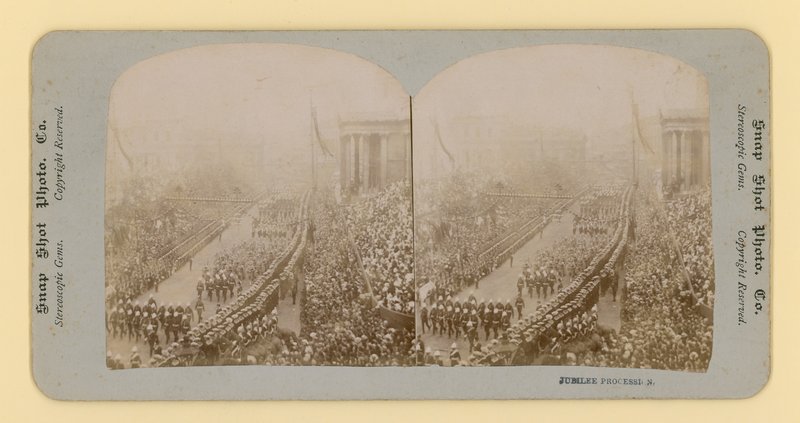 Impresión estereoscópica del Jubileo de Diamante de la Reina Victoria, 28 de junio de 1897 de English Photographer
