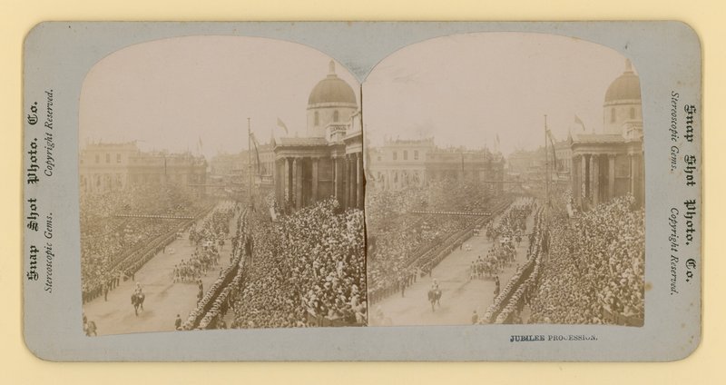 Impresión estereoscópica del Jubileo de Diamante de la Reina Victoria, 28 de junio de 1897 de English Photographer
