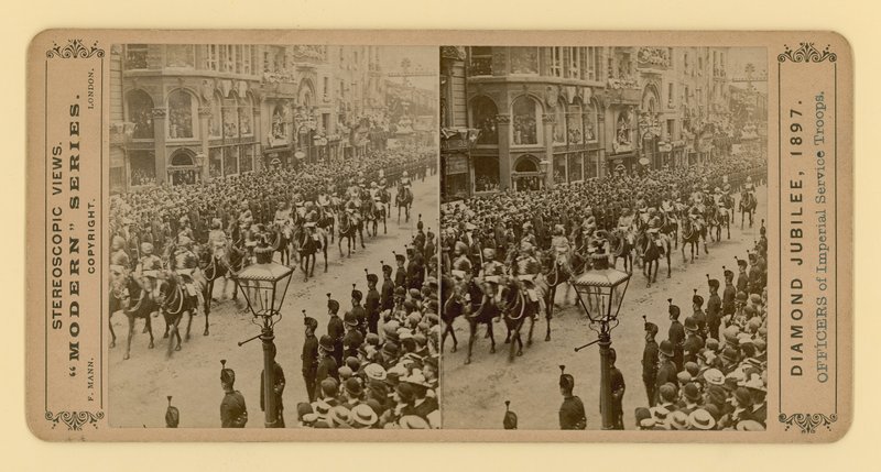 Impresión estereoscópica del Jubileo de Diamante de la Reina Victoria, 28 de junio de 1897 de English Photographer