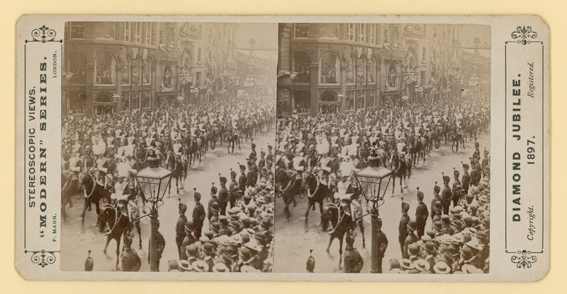 Impresión estereoscópica del Jubileo de Diamante de la Reina Victoria, 28 de junio de 1897 de English Photographer