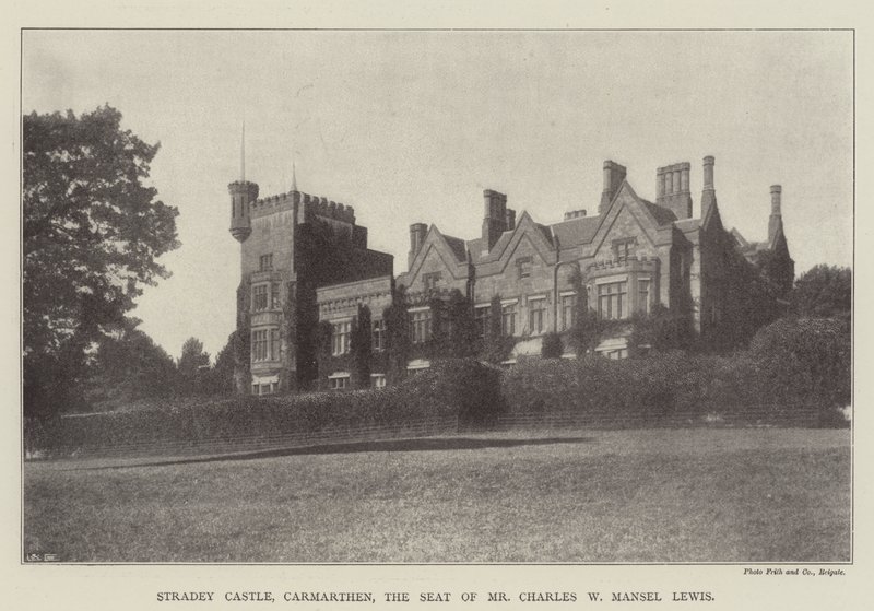 Castillo de Stradey, Carmarthen, la Residencia del Sr. Charles W Mansel Lewis de English Photographer