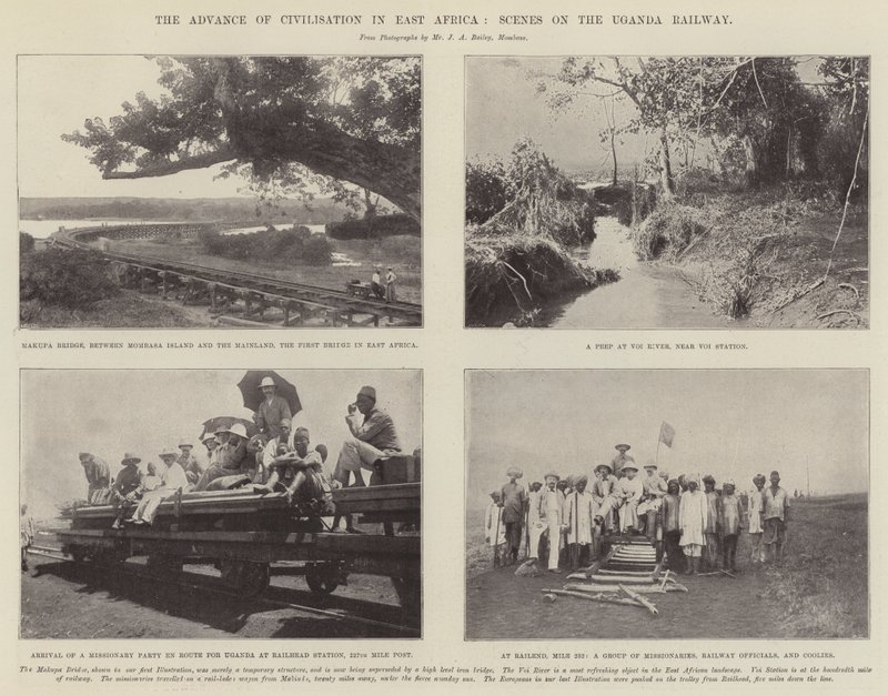 El avance de la civilización en África Oriental, escenas en el ferrocarril de Uganda de English Photographer