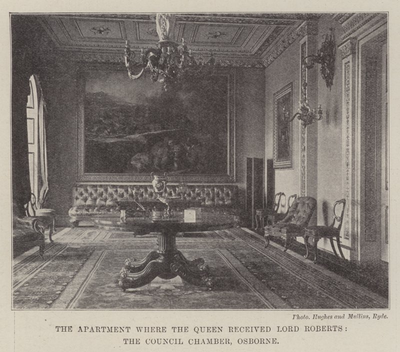 El apartamento donde la reina recibió a Lord Roberts, la sala del consejo, Osborne de English Photographer