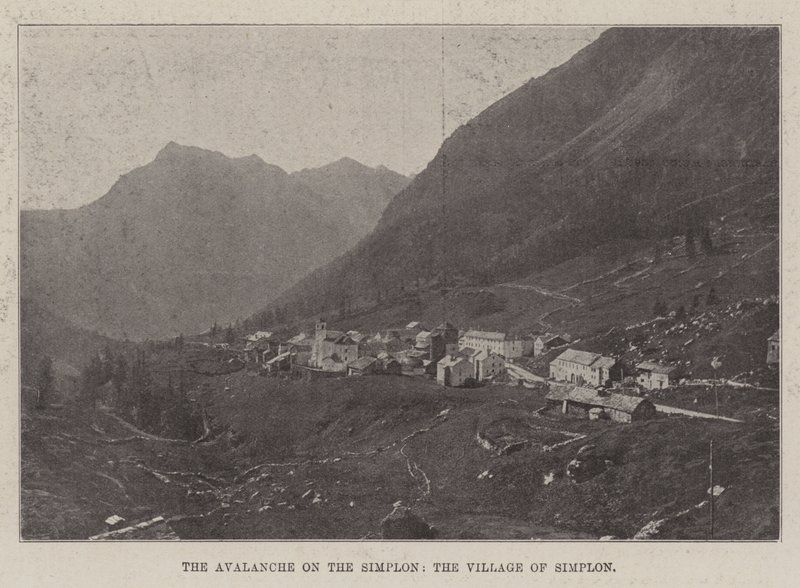 La Avalancha en el Simplon, el Pueblo de Simplon de English Photographer