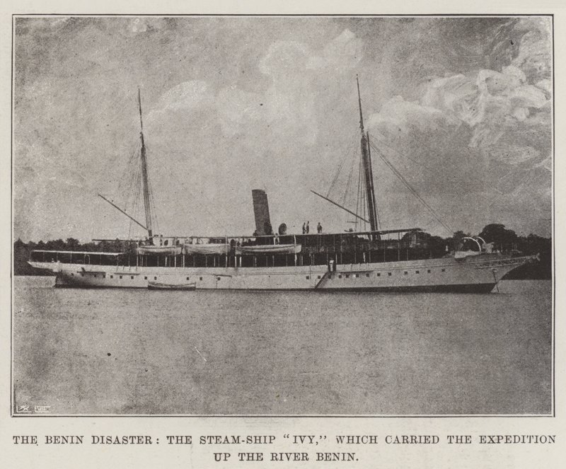 El desastre de Benín, el barco de vapor Ivy, que llevó la expedición por el río Benín de English Photographer