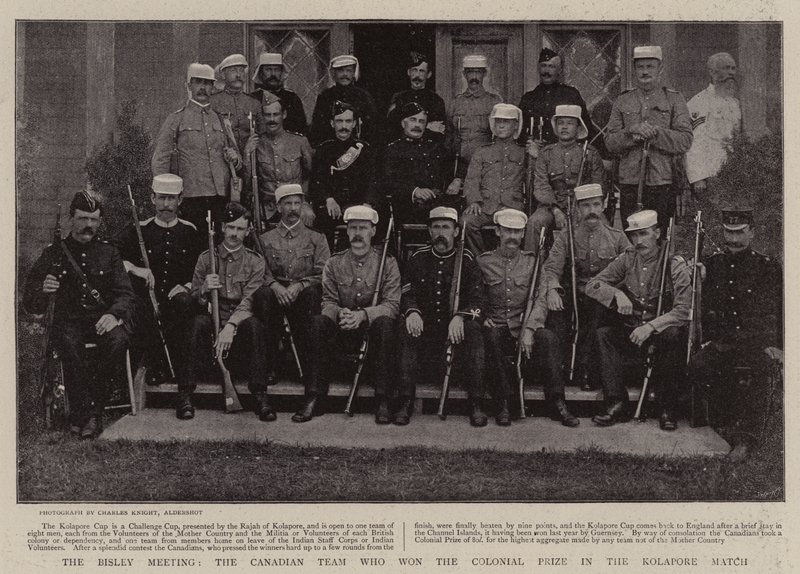 La reunión de Bisley, el equipo canadiense que ganó el Premio Colonial en el partido Kolapore de English Photographer