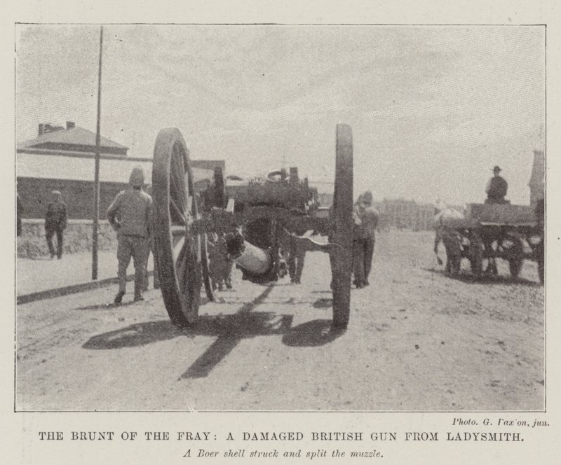 El Peso de la Batalla, un Cañón Británico Dañado de Ladysmith de English Photographer