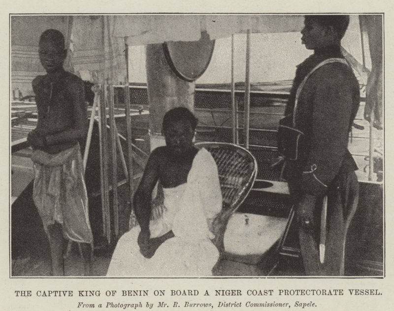 El Rey Cautivo de Benín a Bordo de un Buque del Protectorado de la Costa de Níger de English Photographer