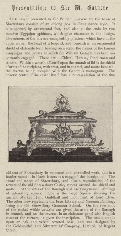 El Cofre presentado a Sir William Gatacre por la Ciudad de Shrewsbury de English Photographer