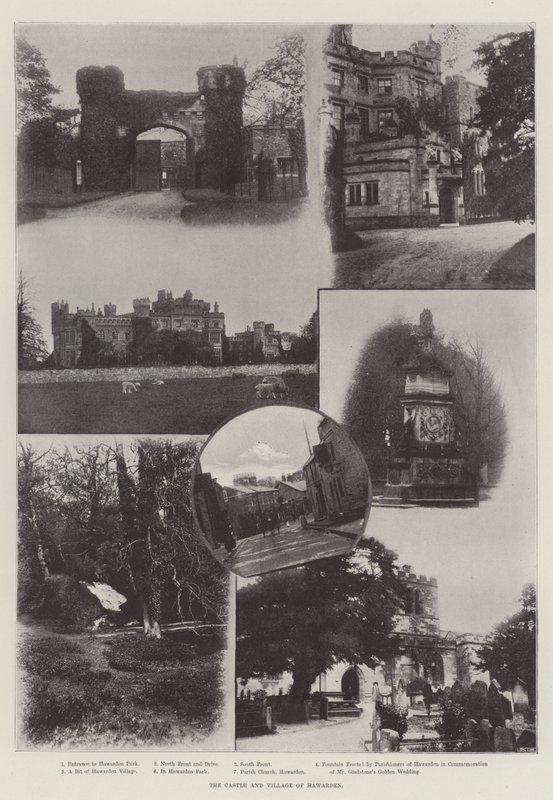 El castillo y el pueblo de Hawarden de English Photographer