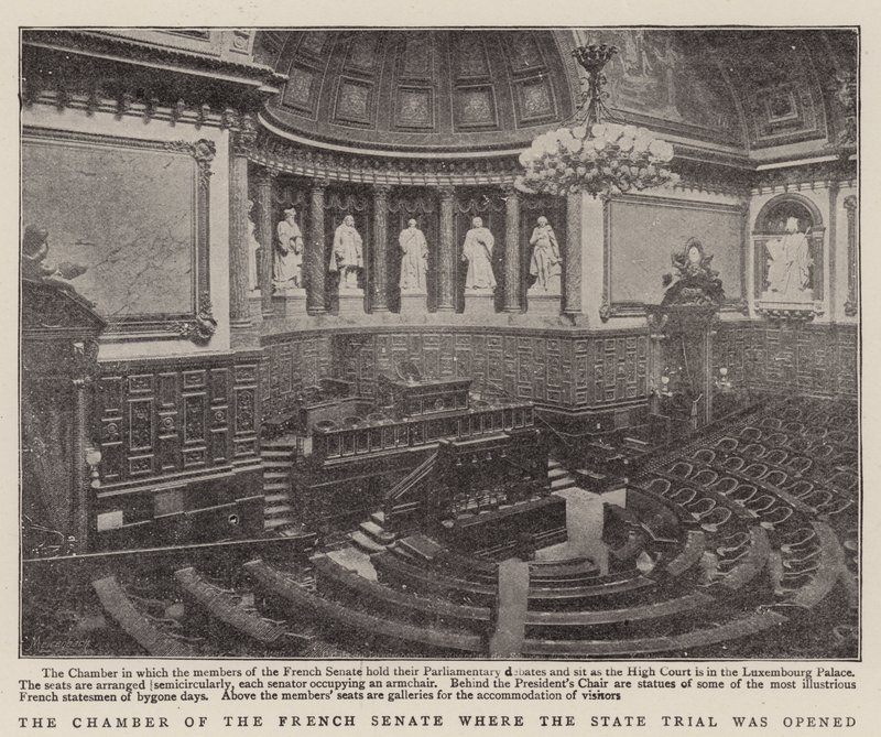 La Cámara del Senado Francés donde se abrió el juicio estatal de English Photographer