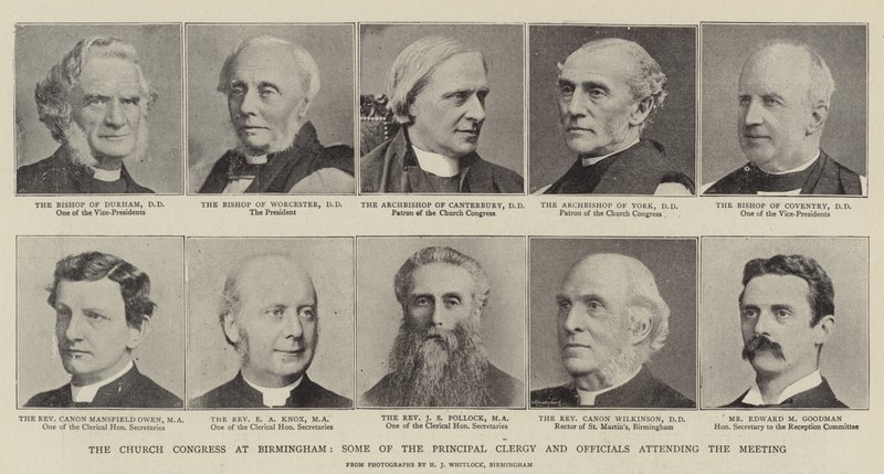 El Congreso de la Iglesia en Birmingham, algunos de los principales clérigos y funcionarios que asisten a la reunión de English Photographer