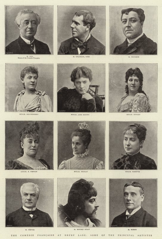 La Comédie Française en Drury Lane, algunos de los principales artistas de English Photographer