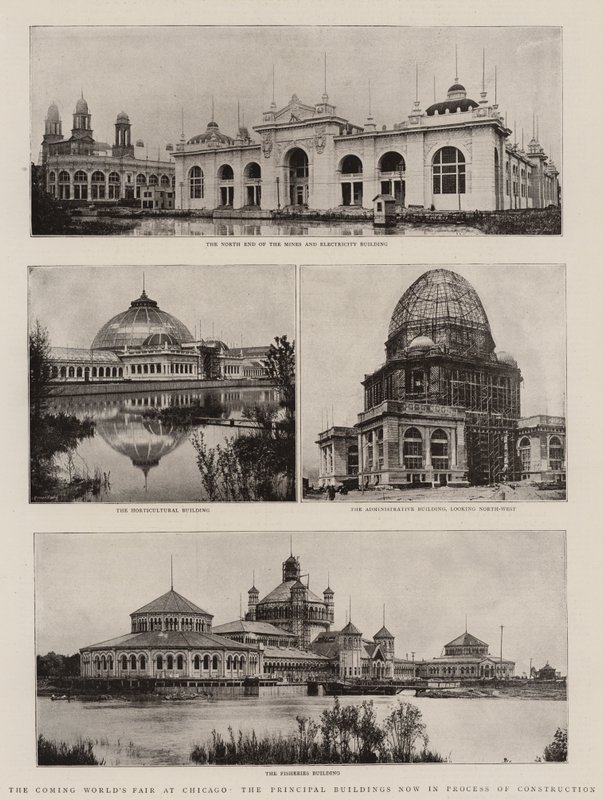 La Próxima Feria Mundial en Chicago, los Edificios Principales en Proceso de Construcción de English Photographer