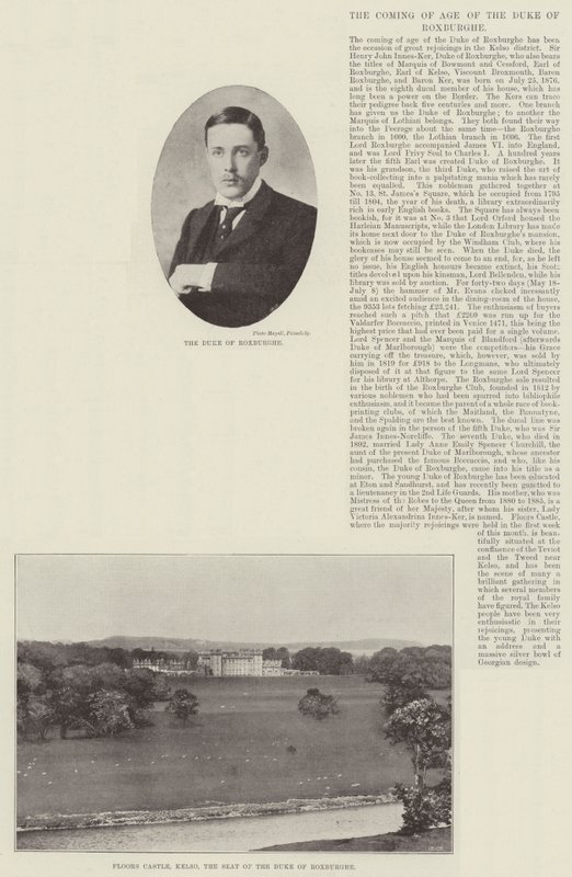 La Mayoría de Edad del Duque de Roxburghe de English Photographer