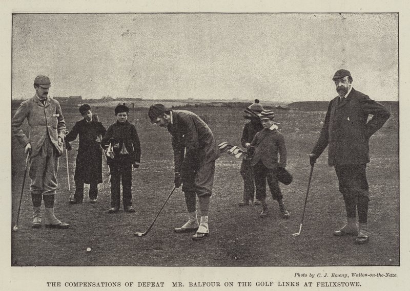 Las Compensaciones de la Derrota, el Sr. Balfour en los Campos de Golf en Felixstowe de English Photographer
