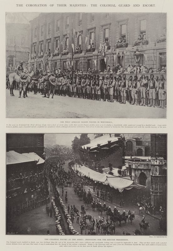 La coronación de sus majestades, la guardia colonial y escolta de English Photographer