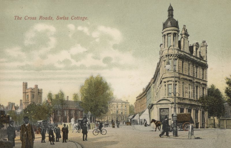 Die Kreuzung, Swiss Cottage, London (Farbfoto) von English Photographer