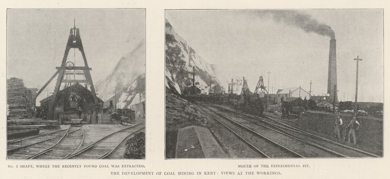El desarrollo de la minería de carbón en Kent, vistas de las explotaciones de English Photographer