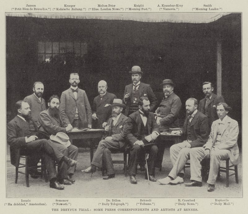 El Juicio de Dreyfus, Algunos Corresponsales de Prensa y Artistas en Rennes de English Photographer