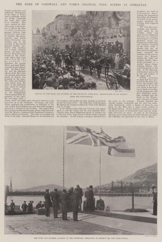 El tour colonial del Duque de Cornwall y York, escenas en Gibraltar de English Photographer