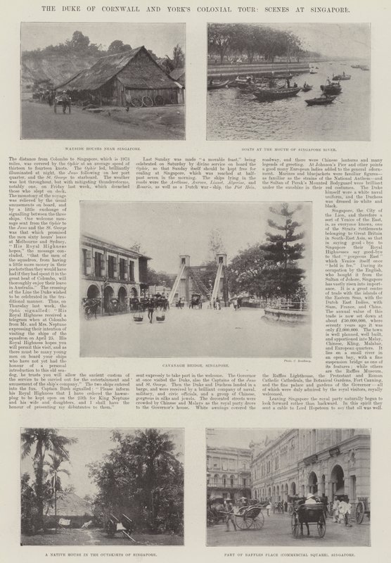 El Duque de Cornualles y la gira colonial de York, escenas en Singapur de English Photographer