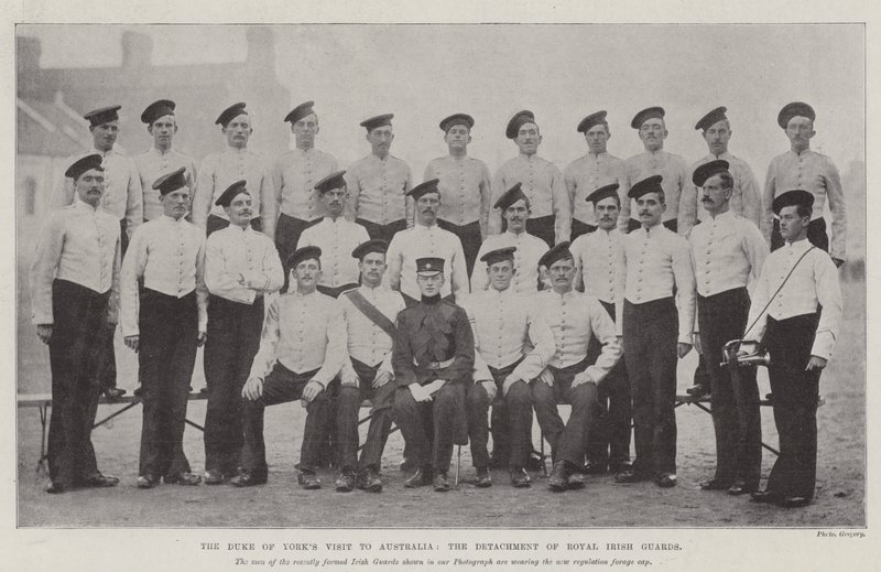 La Visita del Duque de York a Australia, el Destacamento de la Guardia Real Irlandesa de English Photographer