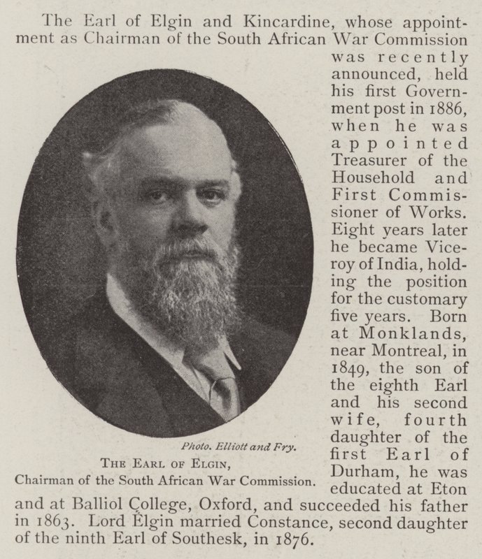 El conde de Elgin, presidente de la Comisión de la Guerra de Sudáfrica de English Photographer