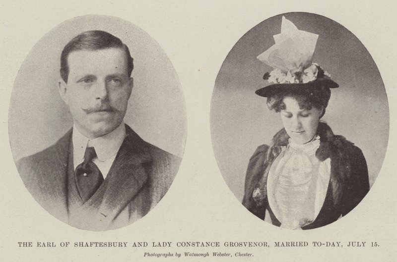 El Conde de Shaftesbury y Lady Constance Grosvenor, casados hoy, 15 de julio de English Photographer