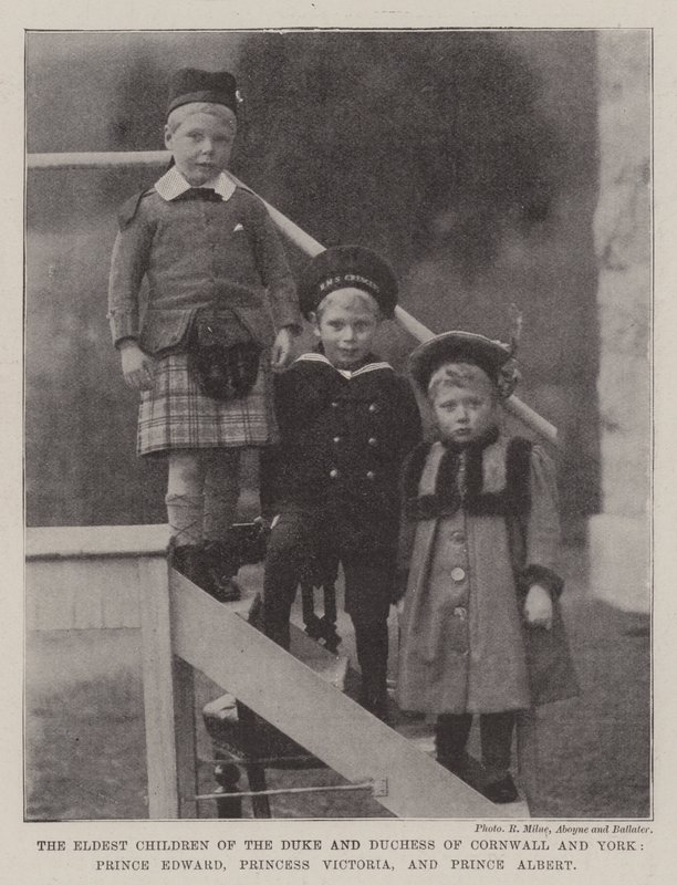 Los Hijos Mayores del Duque y la Duquesa de Cornwall y York, Príncipe Eduardo, Princesa Victoria y Príncipe Alberto de English Photographer