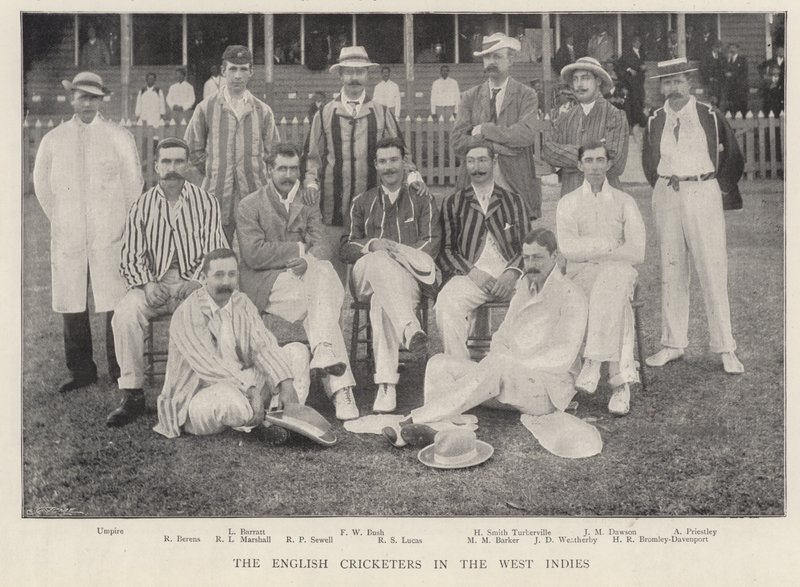 Los jugadores de cricket ingleses en las Indias Occidentales, 1895 de English Photographer