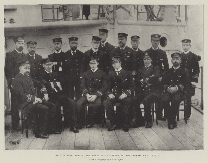La Expedición contra los Insurgentes de Sierra Leona, Oficiales del HMS Fox de English Photographer