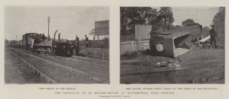 La Explosión de una Caldera de Motor en Westerfield, cerca de Ipswich de English Photographer
