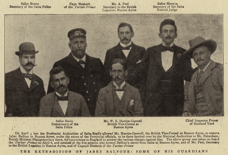 La extradición de Jabez Balfour, algunos de sus guardianes de English Photographer