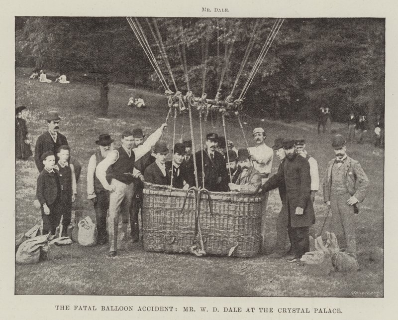 El Fatal Accidente de Globo, el Sr. W D Dale en el Crystal Palace de English Photographer