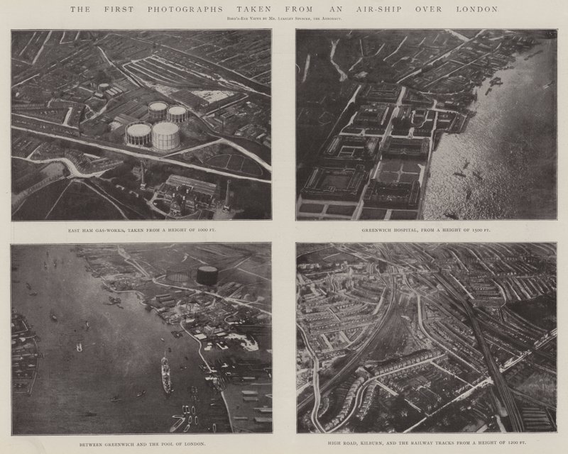 Las primeras fotografías tomadas desde un dirigible sobre Londres de English Photographer