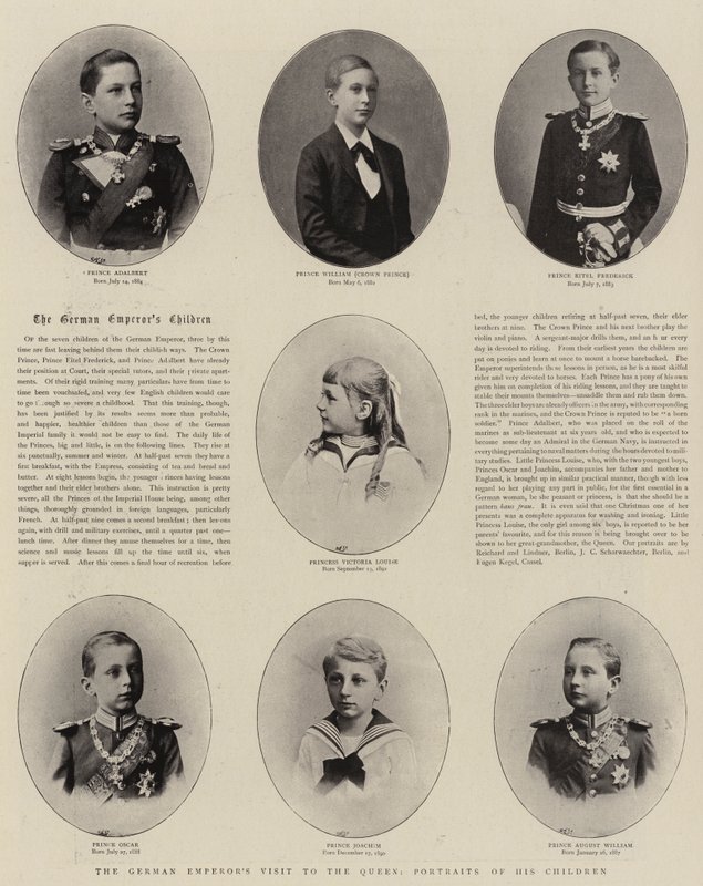 La Visita del Emperador Alemán a la Reina, Retratos de sus Hijos de English Photographer