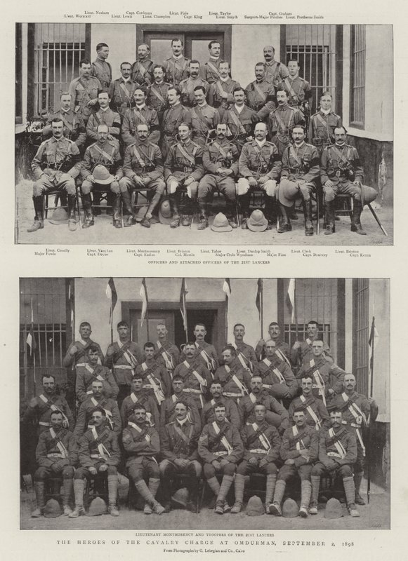 Los héroes de la carga de caballería en Omdurman, 2 de septiembre de 1898 de English Photographer
