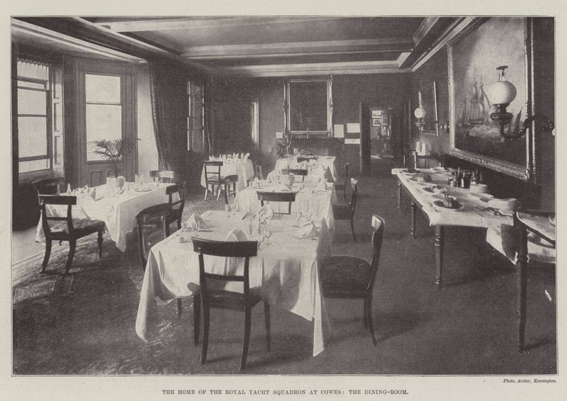 El hogar del Escuadrón Real de Yates en Cowes, el comedor de English Photographer
